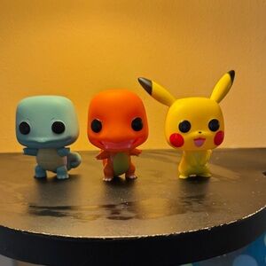 Pokemon Funko Pop Starters Squirtle Charmander and Pikachu (2019 release)
